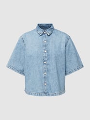 Overhemdblouse in denimlook, model 'LAURA' van 7 For All Mankind Blauw / turquoise - 5