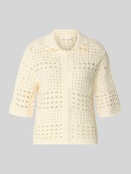 bluzka o kroju regular fit w imitacji dzianiny z kwiatowym obszyciem ozdobnymi kamieniami od Liu Jo White - 46