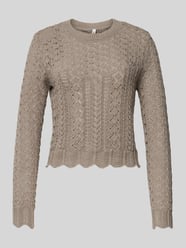 Regular Fit Strickpullover aus Struktur Strick Modell 'SAGA' von Only Beige - 10