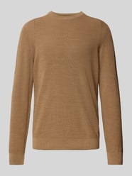 Gebreide pullover met labeldetail, model 'ROY' van Brax Bruin - 36