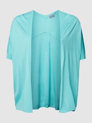 Kurtka z dzianiny PLUS SIZE z przodem bez zapięcia model ‘NEW SAFARI’ od Samoon Turkusowy - 28