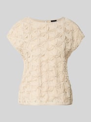 Regular Fit Kurzarmbluse mit 3D-Effekt von s.Oliver BLACK LABEL Beige - 35