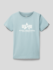 T-Shirt mit Label-Print von Alpha Industries Blau / Türkis - 6