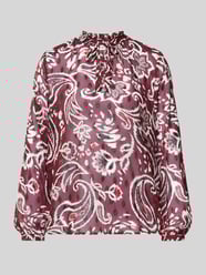 Regular fit blouse met lange mouwen en all-over motief van s.Oliver RED LABEL Bordeaux - 29
