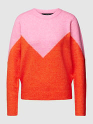 Strickpullover im Colour-Blocking-Design Modell 'PLAZA' von Vero Moda Orange - 38