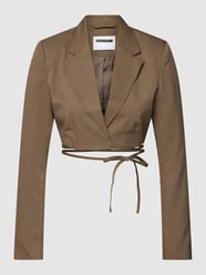 Cropped Blazer mit Zierband Modell 'THEA' von Noisy May Grün - 40