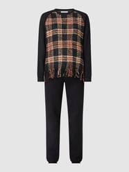 Pyjama mit Kontrastbesatz aus Bouclé von Chiara Fiorini Schwarz - 6