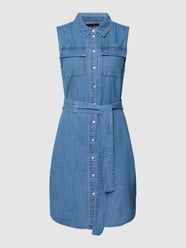 Jeanskleid mit Knopfleiste Modell 'OSALINA' von Pieces Blau / Türkis - 10