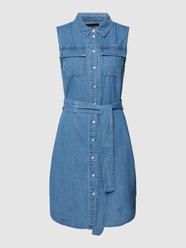 Jeanskleid mit Knopfleiste Modell 'OSALINA' von Pieces Blau - 11