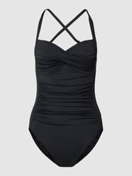 Badeanzug mit Raffung Modell 'Twist Halter One Piece' von Seafolly Schwarz - 8