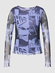 Longsleeve mit Allover-Muster Modell 'CARRIE' von Noisy May Blau - 43