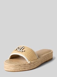 Slippers van echt leer model 'POLLY 4' van Lauren Ralph Lauren Beige - 26