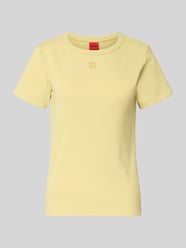 damski t-shirt o kroju regular fit z mieszanki bawełny model 'DELORIS' od HUGO - 39