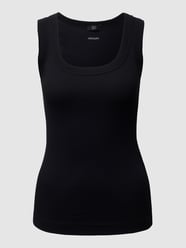 Feinripp-Top mit Stretch-Anteil von Marc Cain Schwarz - 3
