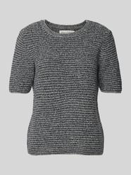 Slim Fit Kurzarm-Pullover aus Baumwoll-Mix mit Melange-Effekt von Marc O'Polo - 48