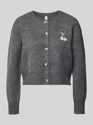 Relaxed Fit Strickjacke mit Stickerei Modell 'TEDDY' von ONLY - 27