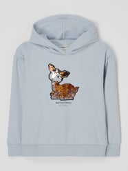 Hoodie met borduursel  van Tom Tailor Blauw - 42