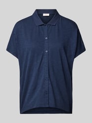 Loose Fit Poloshirt mit durchgehender Knopfleiste von s.Oliver RED LABEL Blau - 22