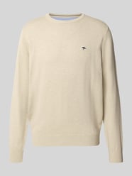 Strickpullover aus reiner Baumwolle mit Logo-Stickerei von Fynch-Hatton Beige - 11