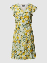 Knielange jurk van viscose met all-over motief van SMASHED LEMON Groen - 38