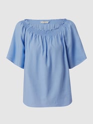 Off schouder-blouseshirt met linnen, model 'Venta' van Cream Blauw / turquoise - 16