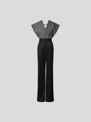 Jumpsuit mit V-Ausschnitt von MM6 Maison Margiela Grau / Schwarz - 17