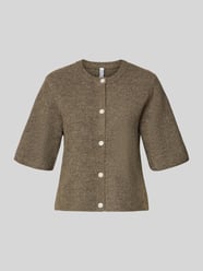Boxy Fit Strickjacke aus Rippstrick Modell 'SILLY' von PIECES - 35