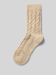 Socken mit Zopfmuster Modell 'Cosy' von camano Beige - 2