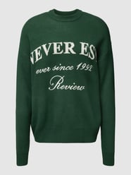 Oversized Pullover mit Label-Print Modell 'HERITAGE' von REVIEW Grün - 14