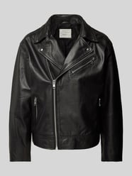 Bikerjacke mit Reißverschlusstaschen Modell 'VINCE' von Jack & Jones Premium Schwarz - 39