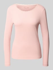 Pyjama-Oberteil in Ripp-Optik mit Spitzenbesatz von Christian Berg Woman Pink - 34