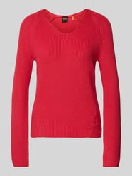 Gebreide pullover met boothals, model 'Fardin' van BOSS Orange Rood - 38