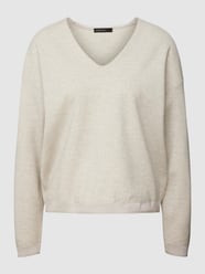 Sweatshirt met V-hals van Marc Cain Grijs / zwart - 4