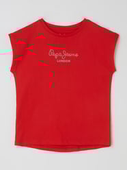 T-Shirt mit Strasssteinen Modell 'Nuria'  von Pepe Jeans Rot - 37