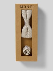 Zijden strik in een set met pochet van MONTI Beige - 31