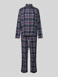 Pyjama mit Umlegekragen von Schiesser Blau - 1