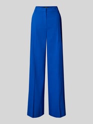 Wide fit high waist stoffen broek met persplooien van Marc Cain - 10