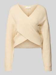 Gebreide pullover in wikkellook, model 'Zinelle' van MSCH Copenhagen Beige - 33