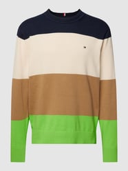 Strickpullover mit Logo-Stitching von Tommy Hilfiger Blau / Türkis - 20