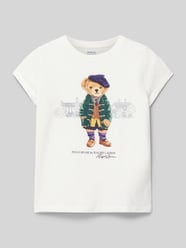 T-Shirt mit Label-Print von Polo Ralph Lauren Kids Weiß - 6