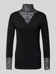 Longsleeve mit Spitzenbesatz Modell 'Marica' von Soyaconcept Schwarz - 4