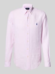 Custom Fit Leinenhemd mit Label-Stitching von Polo Ralph Lauren Pink - 44