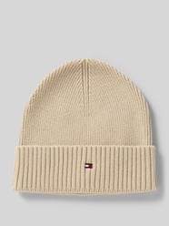 Beanie van een mix van katoen en kasjmier van Tommy Hilfiger Beige - 16