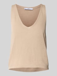 Stricktop mit V-Ausschnitt Modell 'VELLA' von Mango Beige - 3