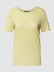 T-shirt met geribde ronde hals van comma Groen - 9