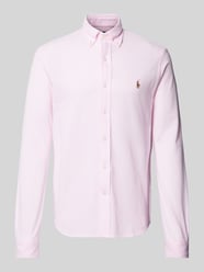 Slim fit vrijetijdsoverhemd met logostitching van Polo Ralph Lauren Roze - 25