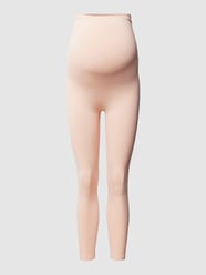 Legginsy krótkie z prążkowaną fakturą od Saisei Beżowy - 18