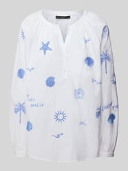 Relaxed fit blouse met motief- en statementstitching van Oui - 3