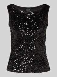 Regular fit top met pailletten van fluweel, model 'KAM' van Pieces - 4
