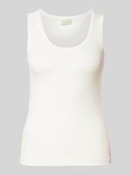 Tanktop mit gerippten Abschlüssen von Milano Italy Beige - 12